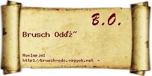 Brusch Odó névjegykártya